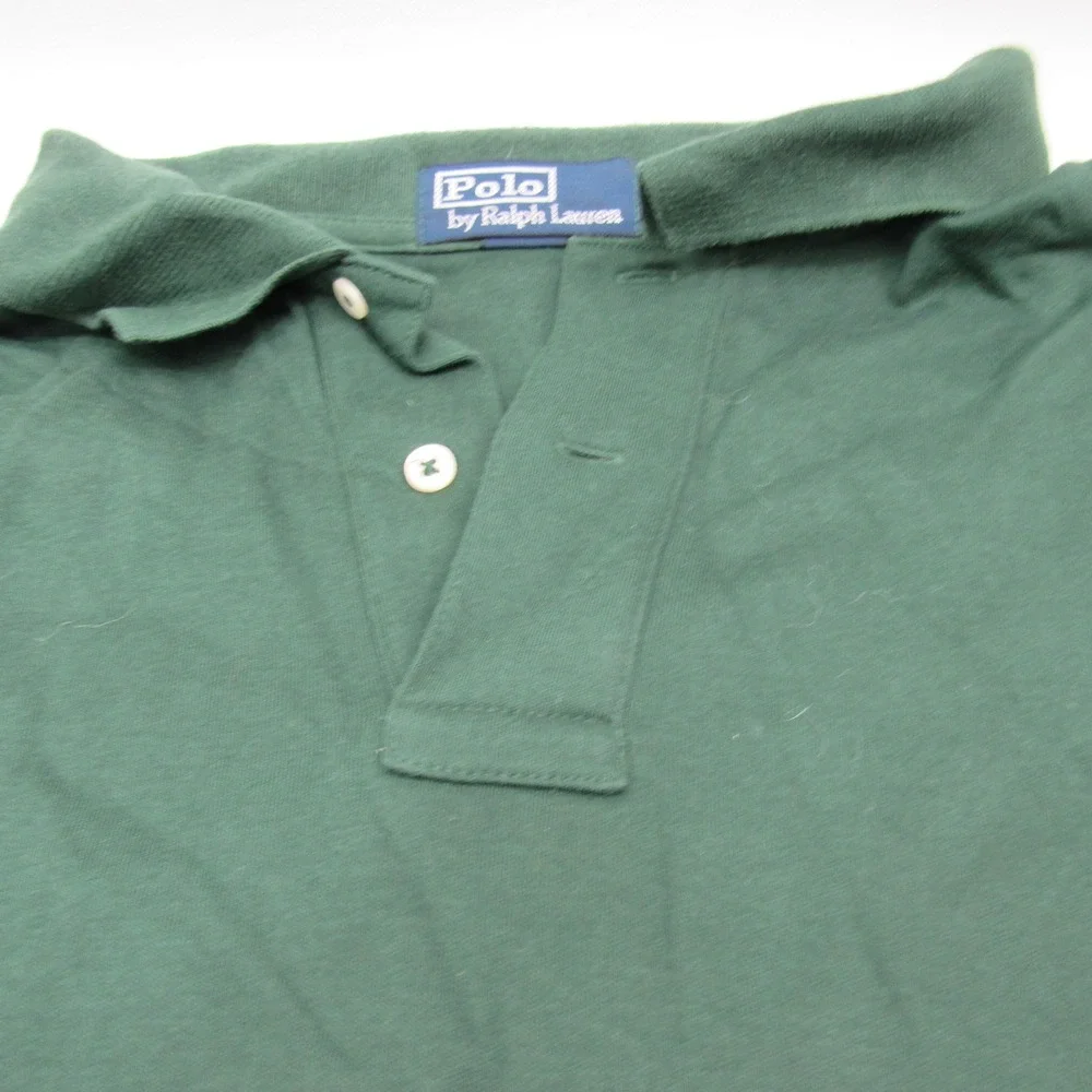 Polo Ralph Lauren‎ Mens Long Sleeve Polo Shirt Green XXL Embroidered Pony